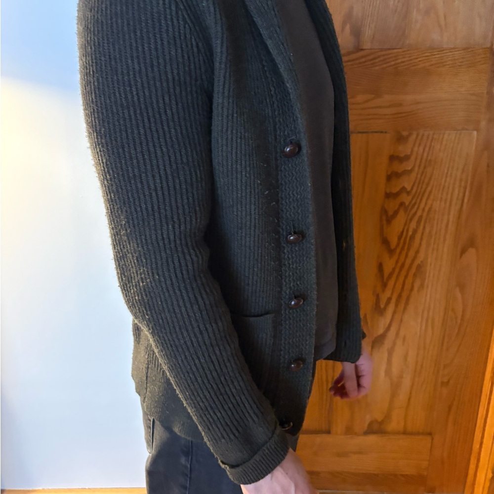 J. Crew Men's Forest Green Cardigan Sweater